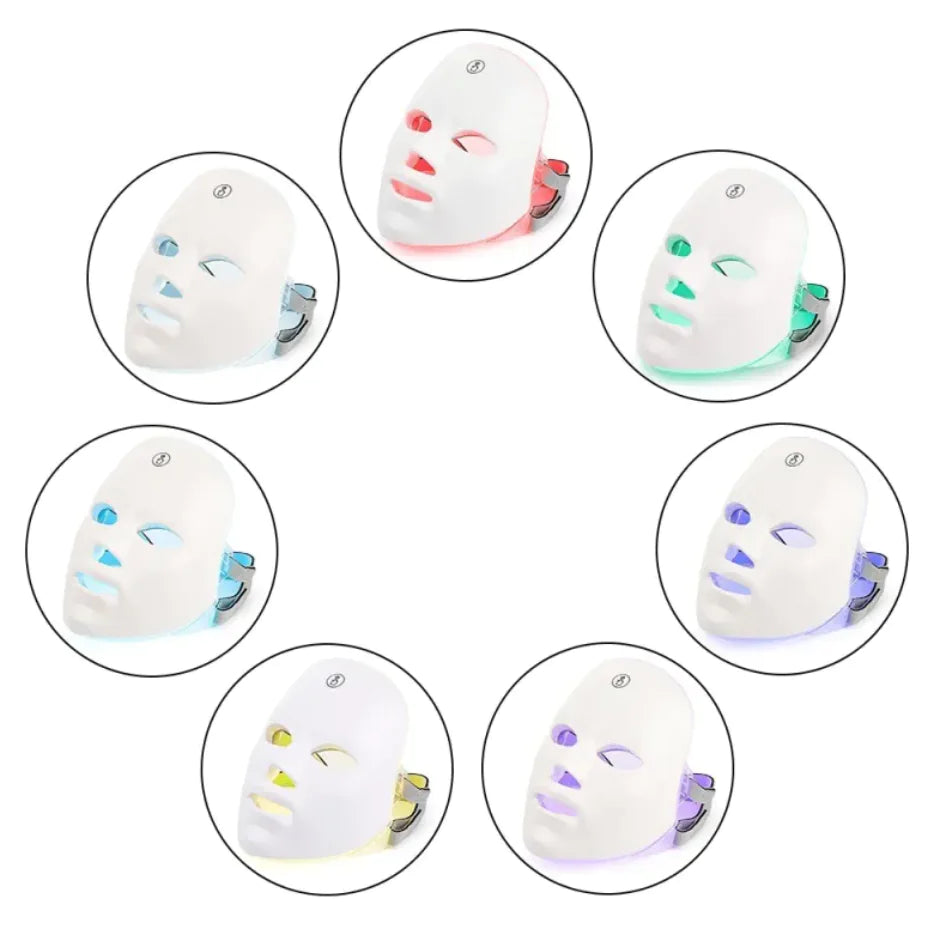 Colorful LED Skin Rejuvenation Beauty Device – Mask & Neck Set